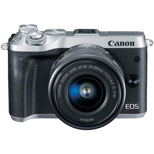Canon EOS M6 Mirrorless Digital Camera with 15-45mm Lens - Silver - Hashtechguy