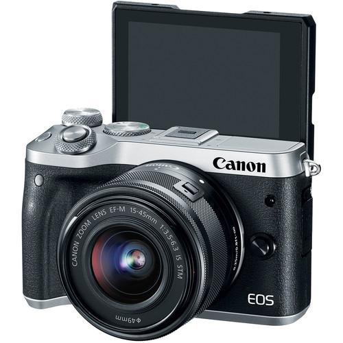 Canon EOS M6 Mirrorless Digital Camera with 15-45mm Lens - Silver - Hashtechguy