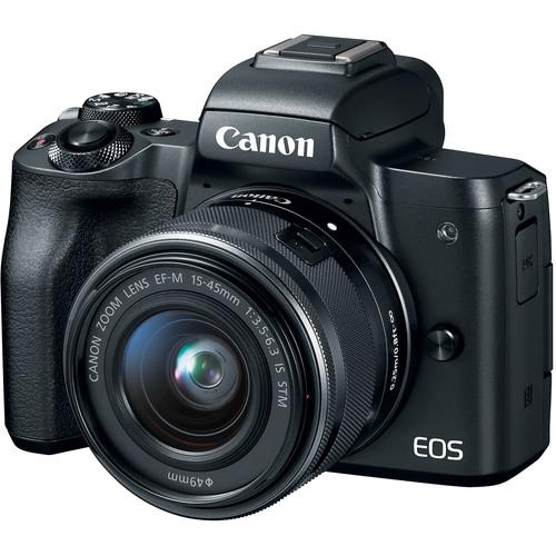 Canon EOS M50 Mirrorless Digital Camera with EF-M 15-45 mm f/3.5-5.6 IS STM Lens - Black - Hashtechguy