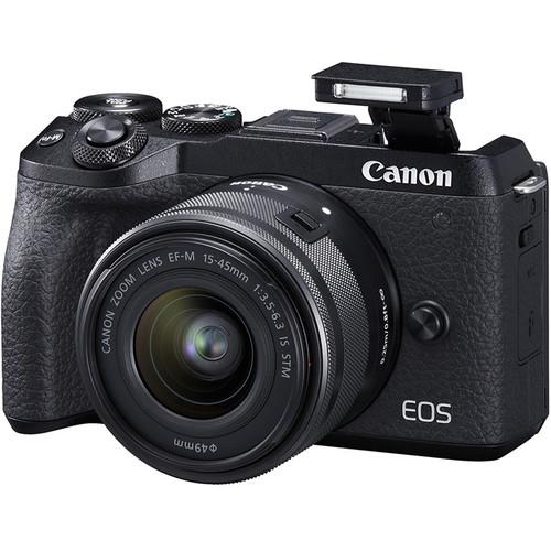 Canon EOS M6 Mark II Mirrorless Digital Camera with 15-45mm Lens - Black - Hashtechguy