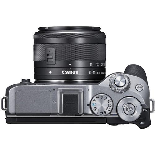 Canon EOS M6 Mark II Mirrorless Digital Camera with 15-45mm Lens - Silver - Hashtechguy