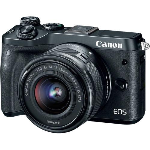 Canon EOS M6 Mirrorless Digital Camera with 15-45mm Lens - Black - Hashtechguy
