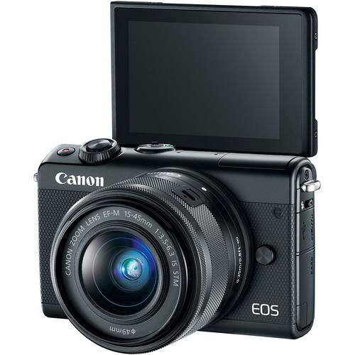 Canon EOS M100 Mirrorless Digital Camera with 15-45mm Lens - Black - Hashtechguy