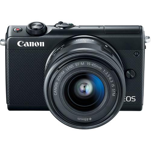 Canon EOS M100 Mirrorless Digital Camera with 15-45mm Lens - Black - Hashtechguy