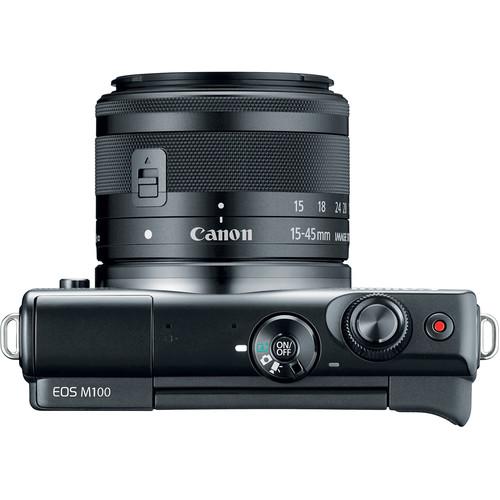Canon EOS M100 Mirrorless Digital Camera with 15-45mm Lens - Black - Hashtechguy