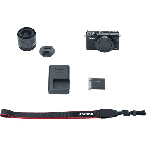 Canon EOS M100 Mirrorless Digital Camera with 15-45mm Lens - Black - Hashtechguy
