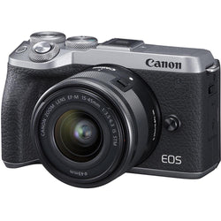 Canon EOS M6 Mark II Mirrorless Digital Camera with 15-45mm Lens - Silver - Hashtechguy
