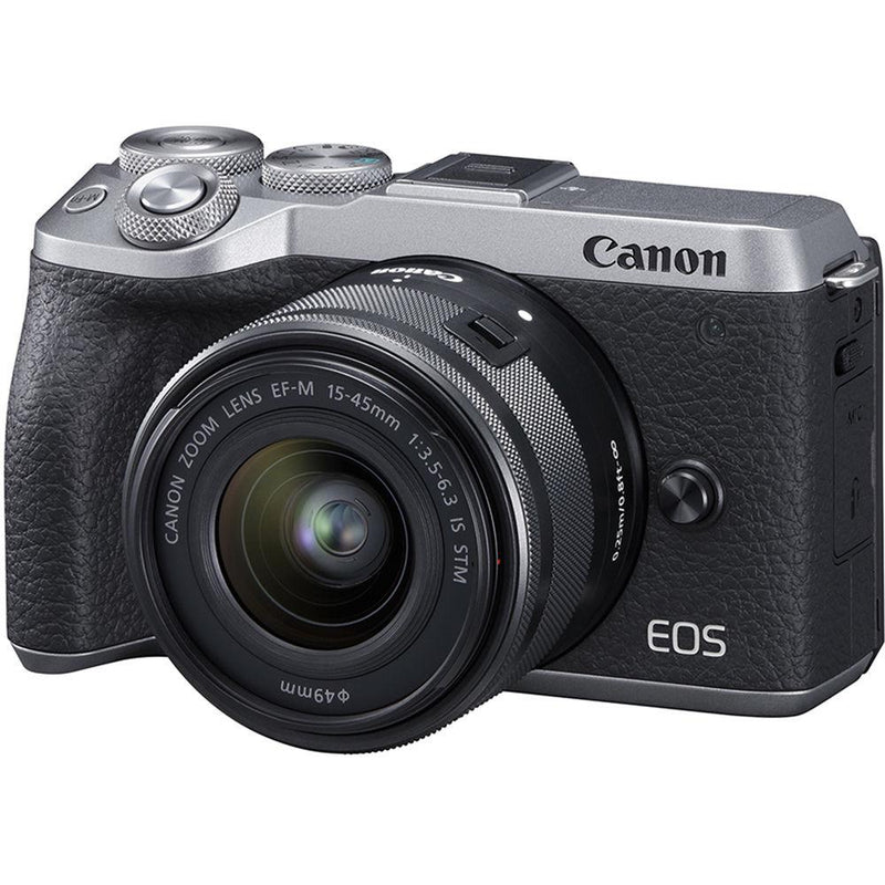 Canon EOS M6 Mark II Mirrorless Digital Camera with 15-45mm Lens - Silver - Hashtechguy